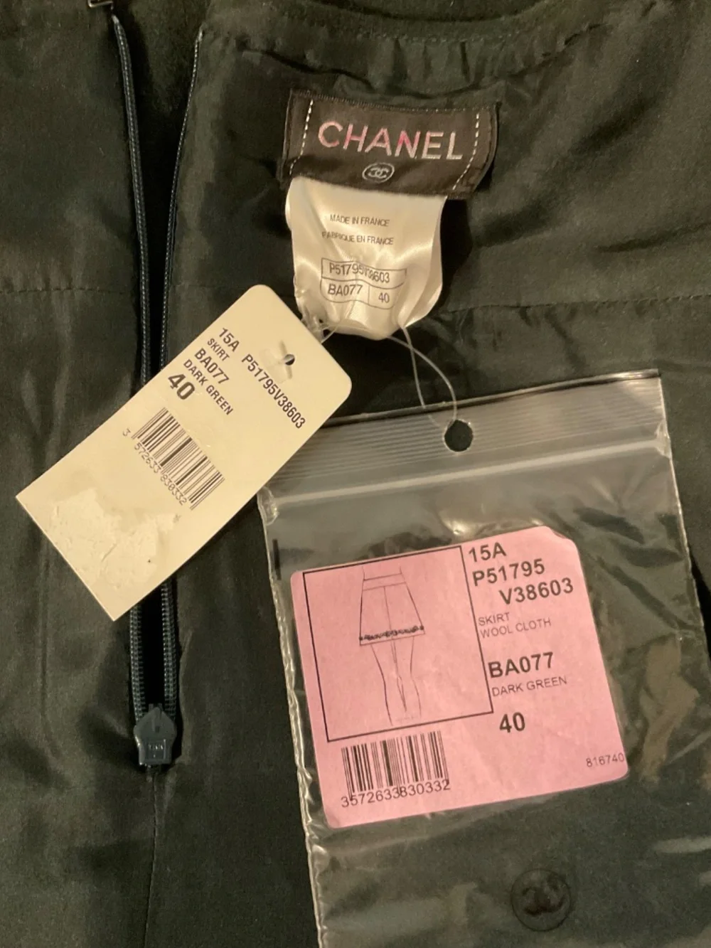 Chanel 100% wool skirt size 40